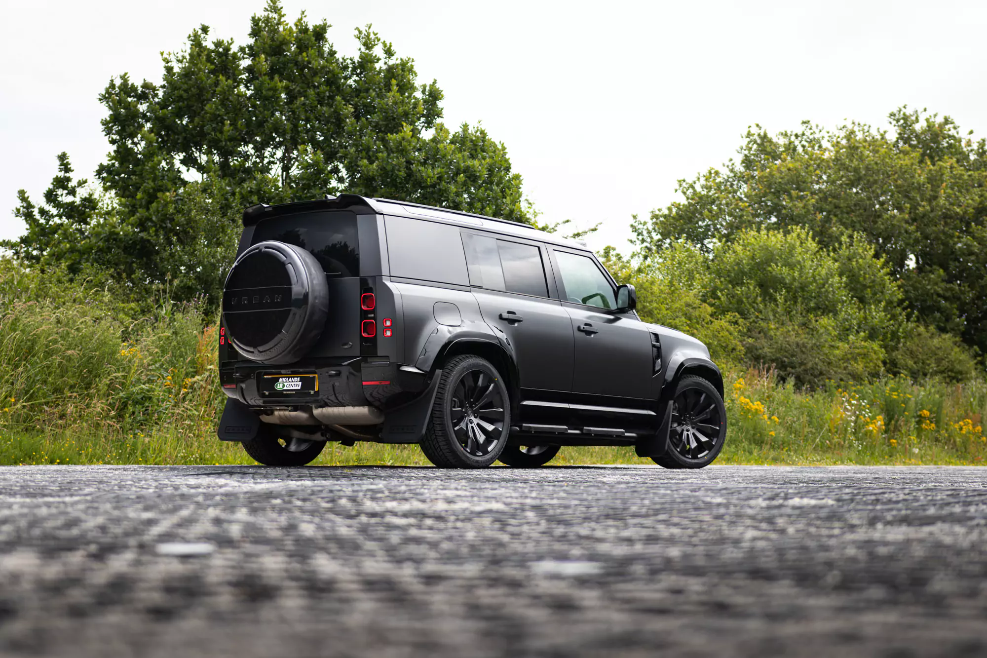 satin ppf defender 110 rear shot